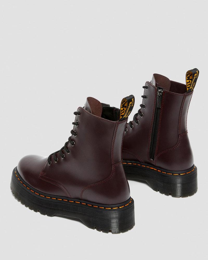 Dr Martens Jadon Smooth Leren Platform Laarzen Heren Bordeaux | NL 251CTV